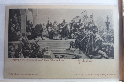 AK Hildesheim Empfang Kaiser durch Bischof - Rathausbilder ungebraucht #PF770