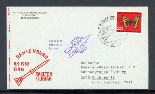 Bund Raketenpost DRG Post- und Versorgungsrakete 21. Versuchsreihe #HD049