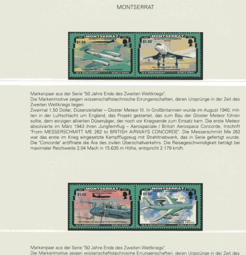 Montserrat 931-932, 35-36 postfrisch Flugzeug #GI598