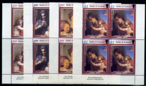 Turks und Caicos 4er Blöcke 1808-1811 postfrisch Kunst #HD124