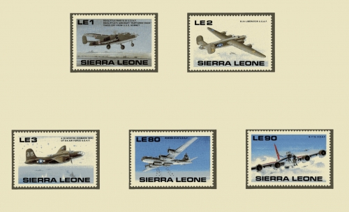 Sierra Leone 1394-1397, 1401-1402 postfrisch Flugzeug #GI608