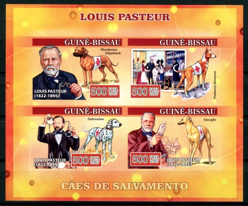 Guinea Bissau Kleinbogen 3481-3484 B postfrisch Pasteur, Medizin #HD215
