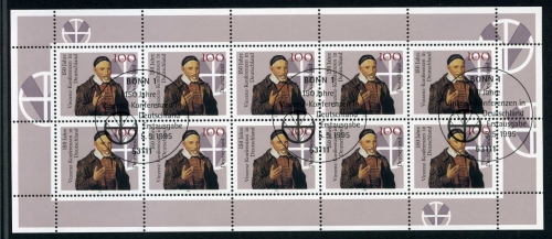 Bund Zehnerbogen 1793 Bonn Ersttagssonderstempel #HE040