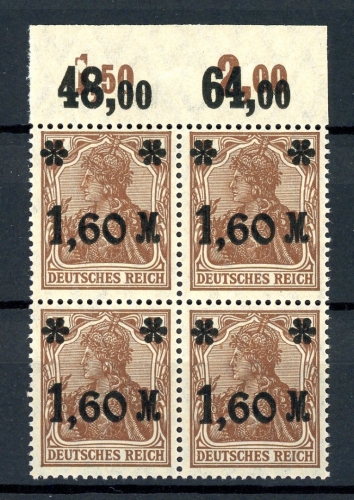 Deutsches Reich 4er Bl. 154 I b P OR postfrisch geprüft Oechsner #GJ010