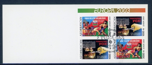 Aserbaidschan Markenheft mit 543-544 Cept 2003 Ersttagssonderstempel #HE089
