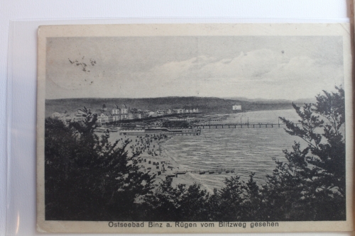AK Ostseebad Binz a. Rügen vom Blitzweg gesehen 1924 gebraucht #PG131