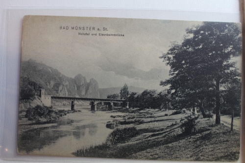 AK Bad Münster a. Stein Nahetal und Eisenbahnbrücke ungebraucht #PG141