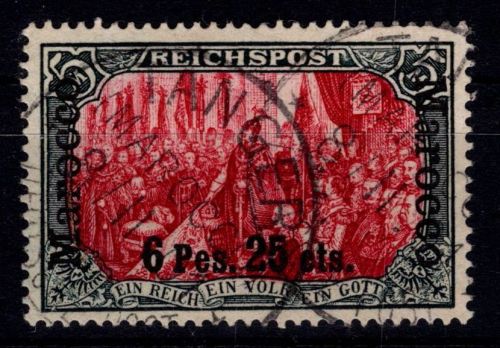 Deutsche Auslandspostämter Marokko 19 gestempelt signiert Gebrüder Senf #DGI60