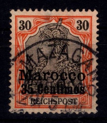 Deutsche Auslandspostämter Marokko 12 gestempelt #DHG40