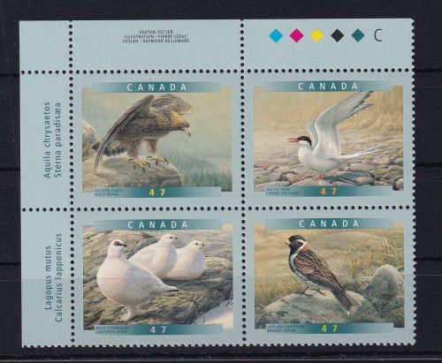 Kanada 1963-1966 als Viererblock postfrisch Einheimische Vögel #DHS85