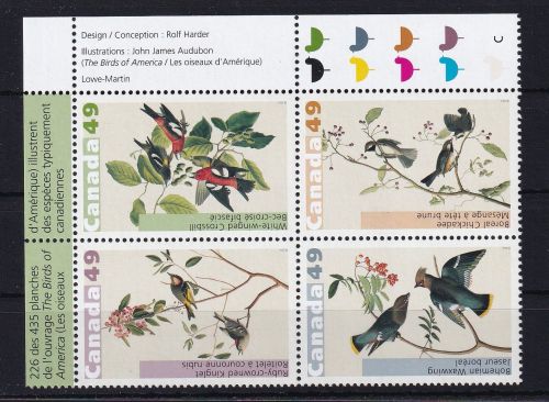 Kanada 2193-2196 als Viererblock postfrisch Vogelzeichnungen #DHS87