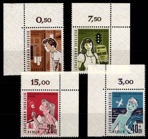 Berlin 193-196 aus Ecke 1+2 postfrisch vom Eckrand #DIE15