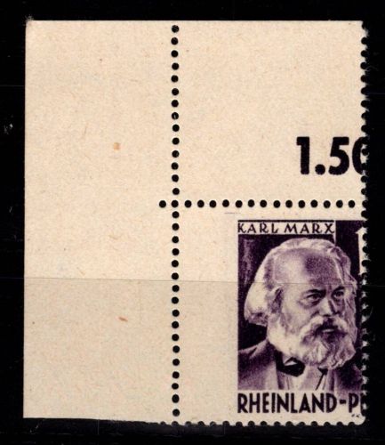Französische Zone Rheinland Pfalz 5 Ecke 1 postfrisch stark verzähnt #DIE18
