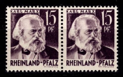 Französische Zone Rheinland Pfalz 5 als Paar postfrisch Type I+II #DIE20