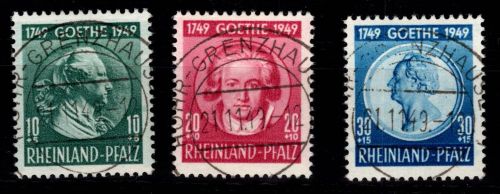Fr. Zone Rheinland-Pfalz 46-48 gestempelt geprüft Schlegel BPP #DIE26