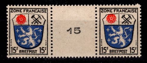 Französische Zone Allgemeine Ausgabe 7 ZW postfrisch Masch. Nr. 15 #DIE66