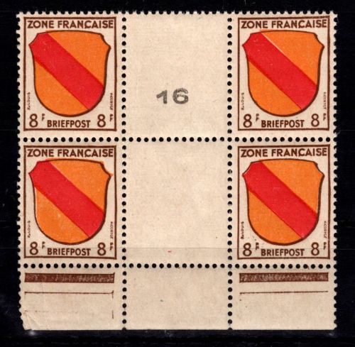 Französische Zone Allgemeine Ausgabe 4 ZW postfrisch Masch. Nr. 16 #DIE88