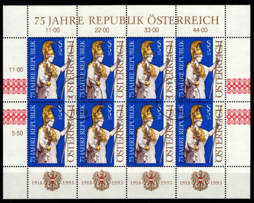 Österreich 2113 gestempelt als Kleinbogen #DIN37