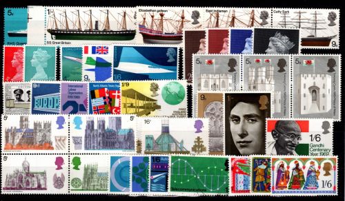 Großbritannien Jahrgang 1969, mit 496-534 postfrisch 530 gestempelt #DIN82