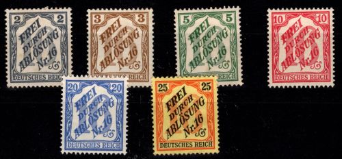Deutsches Reich Dienstmarken 9-14 mit Falz #DIO22