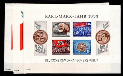 DDR Block 8-9 A+B mit Falz im Oberrrand, Marken postfrisch #DIO26