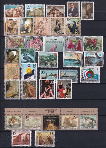 Jugoslawien Jahrgang 2001 postfrisch ohne 3017-3024 #DJG46