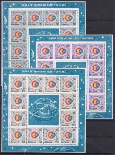 Ghana 185-187 postfrisch Kleinbogen mit Zierfeld #DHM71