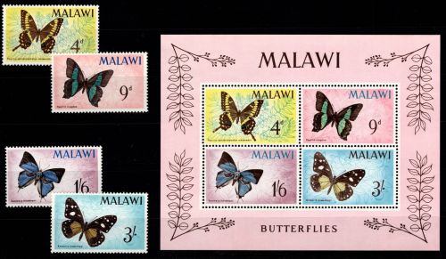 Malawi 37-40, Block 5 postfrisch Block 5, 2 Wahl: etwas bügig und fleckig #DHM75