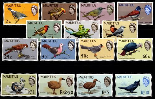 Mauritius 268-282 postfrisch Motiv Vögel #DHM78