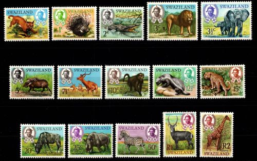 Swaziland 160-174 postfrisch Motiv Wildtiere #DIR09