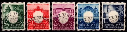 Generalgouvernement 105-109 gestempelt mit sauberem Abschlag #DIT40
