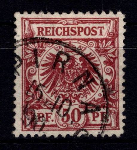 Deutsches Reich 50 ba I gestempelt doppelt tiefst geprüft Wiegand BPP, PF #DIU07