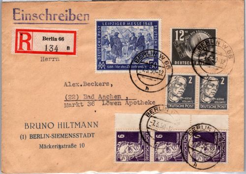 DDR 245 u.a. auf Brief als Einschreiben #DJH03