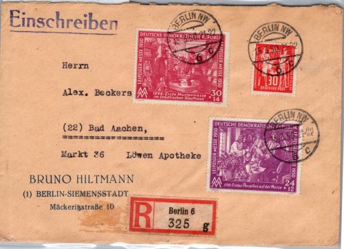 DDR 244, 248-249 auf Brief als Einschreiben #DJH04