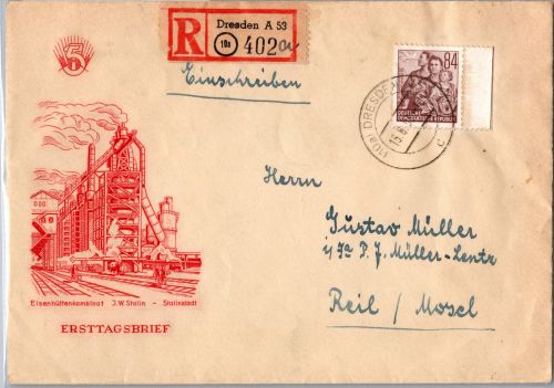 DDR 379 auf Brief als Einzelfrankatur Einschreiben #DJH21