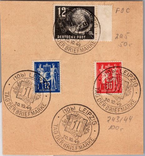 DDR 243-244, 245 gestempelt auf Briefstück mit Sonderstempel #DJH23
