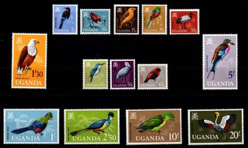 Uganda 87-100 postfrisch Motiv Vögel #DIR15