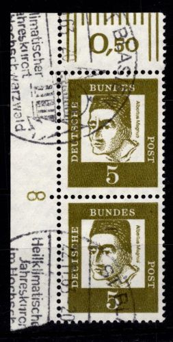 BRD Bund 347 y DZ gestempelt Druckerzeichen 8 #DIR51