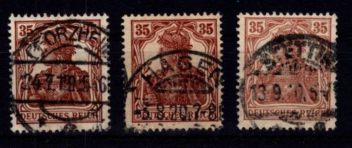 Deutsches Reich 103 a/b/c gestempelt geprüft Infla Berlin, Oechsner BPP #DIV27