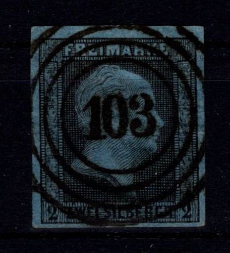 Preußen 3 gestempelt N4 103 "Berlin", Pracht #DIX36