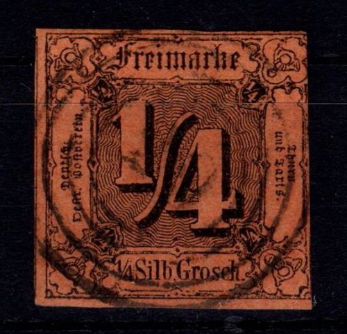 Thurn & Taxis 1 gestempelt typischer Taxisschnitt #DIX53
