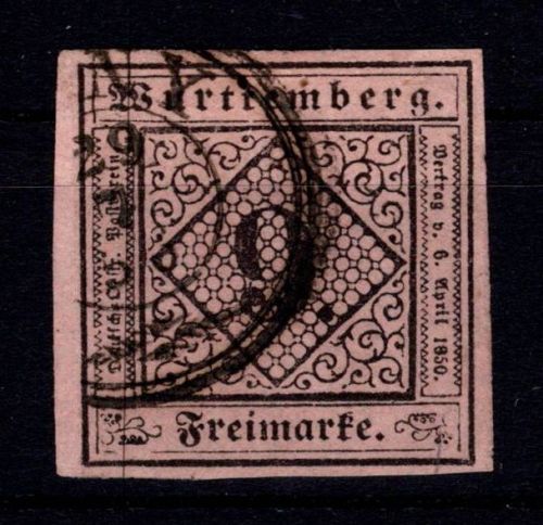 Württemberg 4 gestempelt breitrandig #DIX59