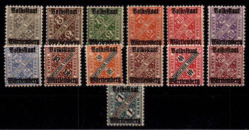 Württemberg 258-270 postfrisch #DIX61