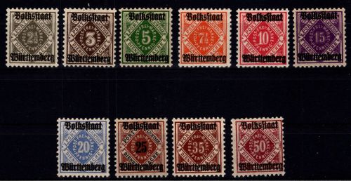 Württemberg 134-143 postfrisch #DIX71
