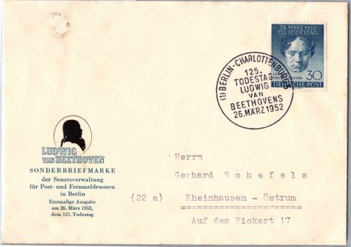 Berlin 87 als Ersttagsbrief Beethoven #DJJ32