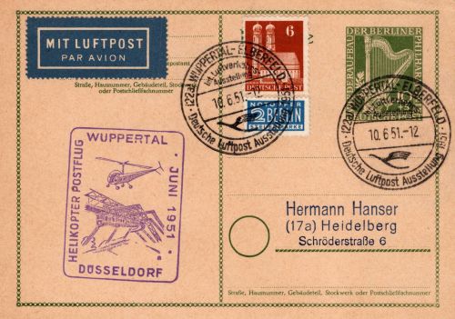 Berlin P 23 als Ganzsache mit Sonderstempel Wuppertal #DJJ68
