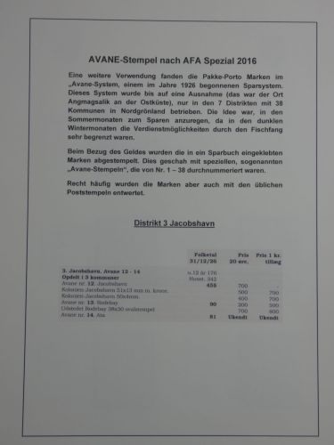 Grönland Avane Stempel, District 5 Godhaven auf Steckseiten #AAB69