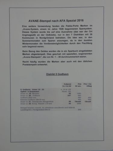 Grönland Avane Stempel, District 3 Jacobshaven auf Steckseiten #AAB70
