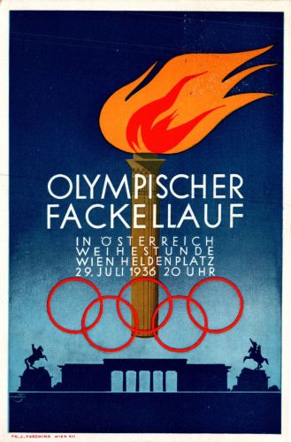 Österreich 488 auf Postkarte Olympiade 1936 Fackellauf Wien #DJK43