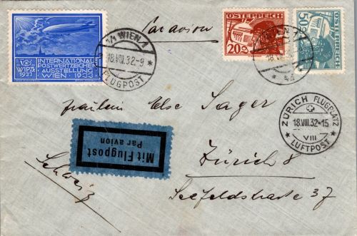 Österreich 474, 477 auf Brief mit Flugpost #DJK44